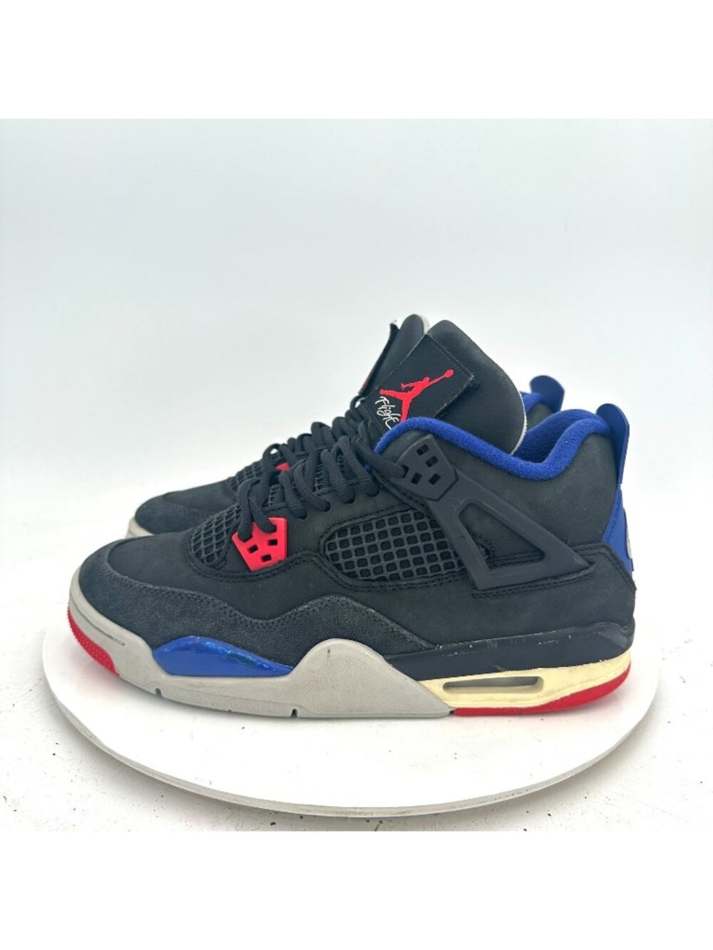 Nike Air Jordan 4 Youth Size 7Y Women 8.5 B4171-003 Black-Red-Royal Blue Shoes